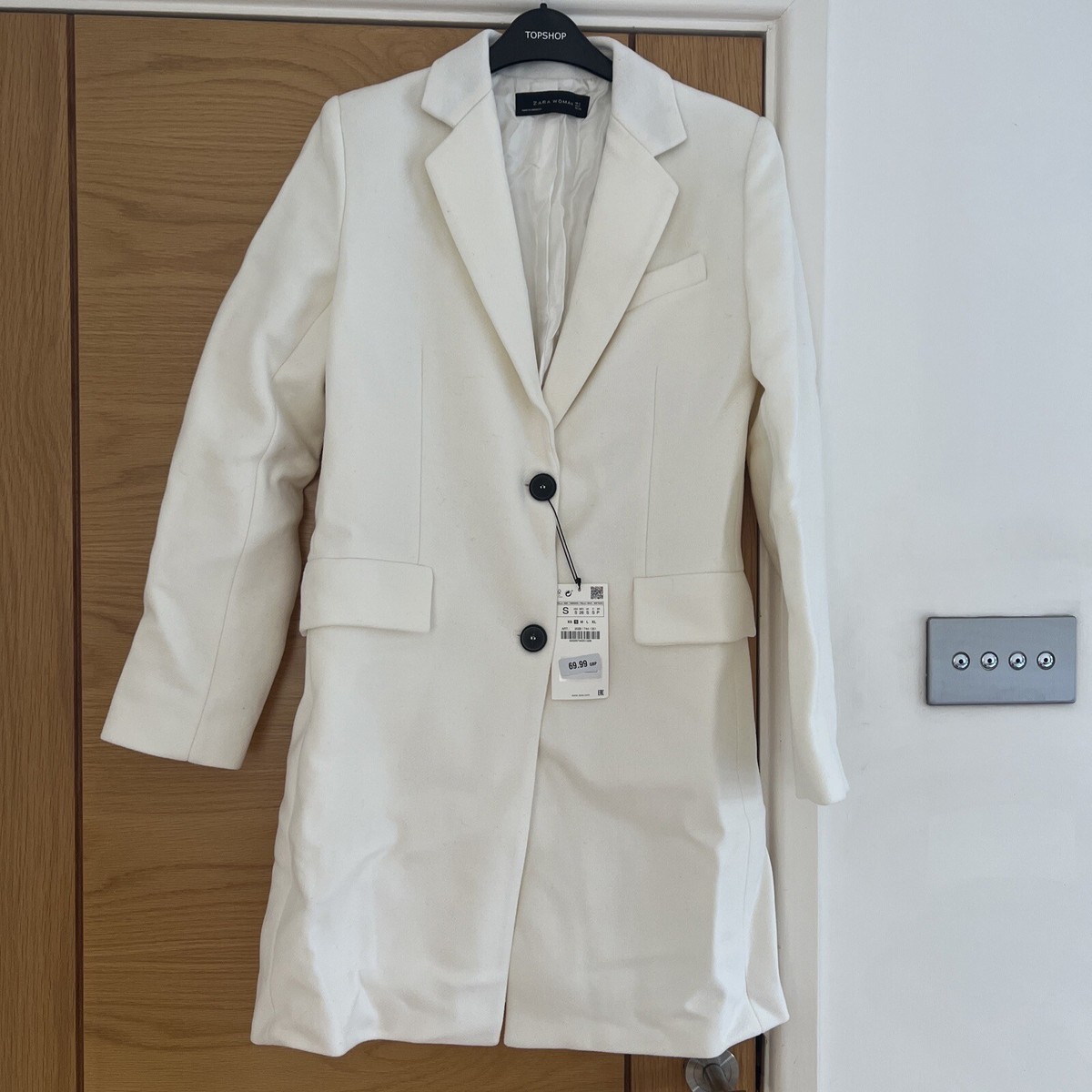 Trench Coat Zara Off White Coat Zara Woman Winter White Coat Size