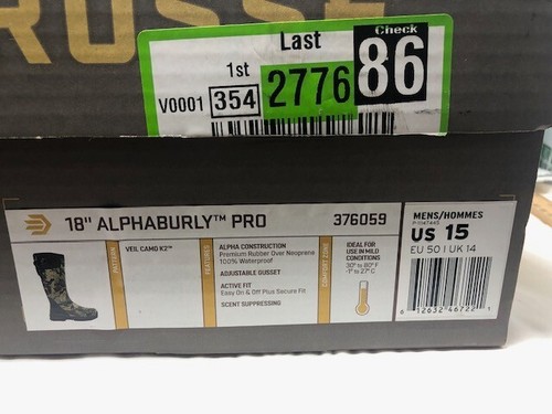LaCrosse Alphaburly Pro Uninsulated Waterproof Hunting Boots 376059 Mens Size 15 - Picture 9 of 9