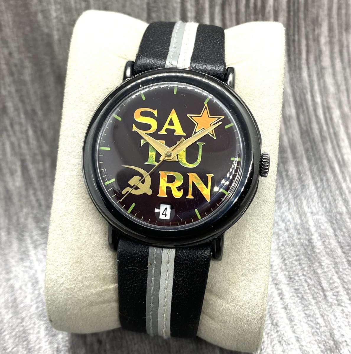 Vintage Russian watch Saturn RAKETA Paketa Black Dial Hand Winding