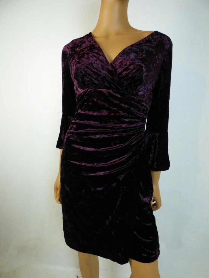 Ralph lauren sales purple velvet dress