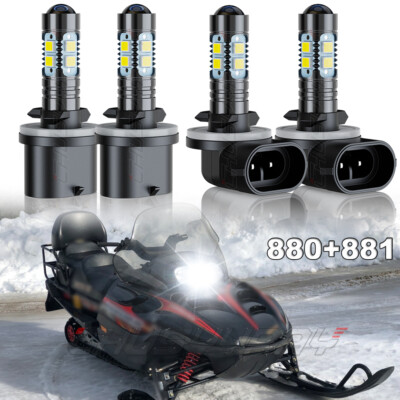 For Arctic Cat CrossFire R 8 LE 2009-2010 4x 894 & 893 LED Headlight Combo Bulbs