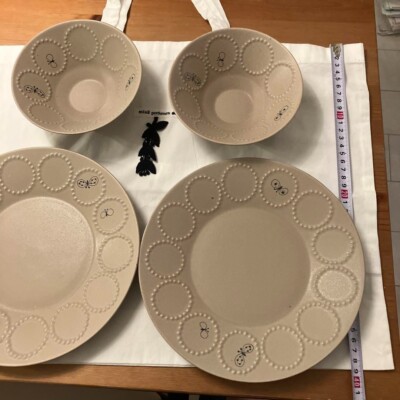 mina perhonen　Tambourine　bit Plate　L Mina Perhonen Tambourine Bit Light Blue Plate S Beige Tray