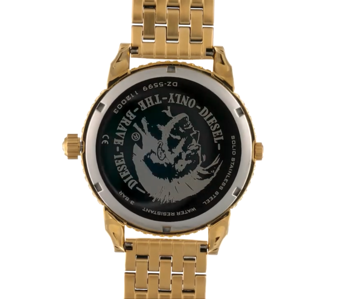 ⭐︎ミヤル⭐︎ Diesel Men Mini Daddy Gold Tone With Glitz Quartz Watch - DZ5599