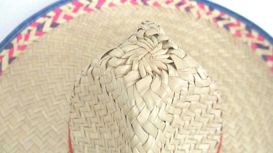 Vtg 19" MEXICAN Sombrero CINCO DE MAYO HALLOWEEN Costume Party Decor STRAW HAT - Image 4 of 4
