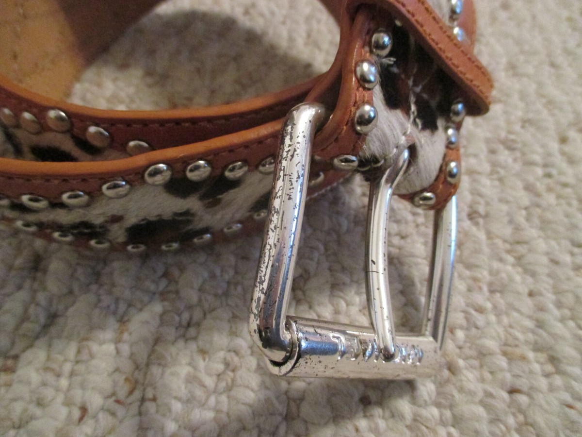 MICHAEL KORS Brown Leather/Calf Belt Michael Kors Calf Hair Leather Trim Embellishment Belt  main image 2