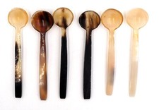 6 cuillères à café, moka, bébé, etc... en corne de zébu bio de Madagascar 9 cm
