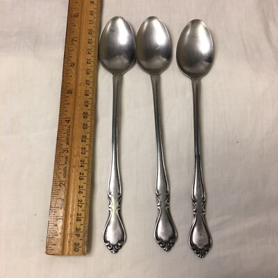 Lot of 3 Creon By AMC Ice Tea Spoons Stainless Steel Japan Flatware Vintage