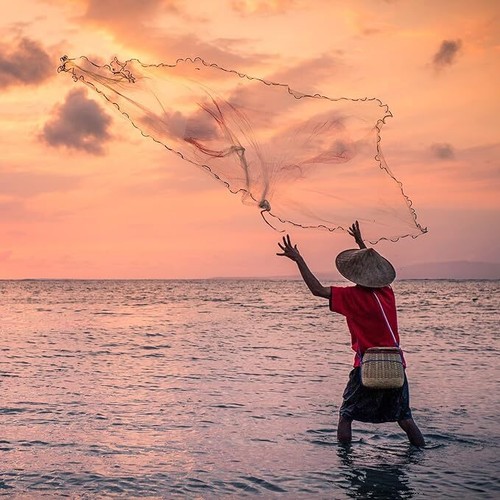 8FT Fishing Cast Net Bait Easy Throw Hand Cast Strong Nylon Mesh 3/8in Mesh Size - Picture 6 of 18