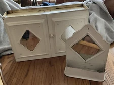 Vintage Metal Wall Mount Medicine Cabinet With Brush/shaving Piece