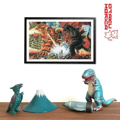 Kaiju Art Print Godzilla vs Mecha King Ghidorah - 11 x 17in PRINT ONLY