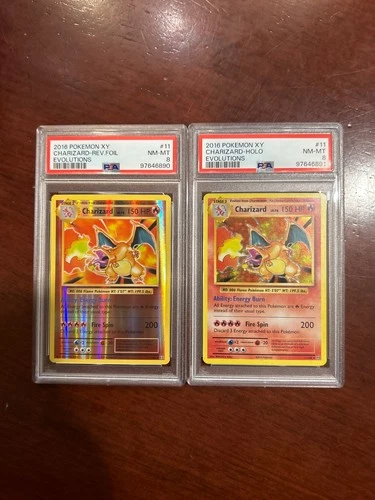 2016 POKEMON XY EVOLUTIONS #11 CHARIZARD-REVERSE FOIL PSA 8