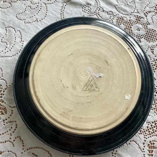 Lakeside Keramik Kanada Servierschale mit aufgesetztem Dipbecher 9" Hand geworfen dunkelblau - Bild 4 von 5