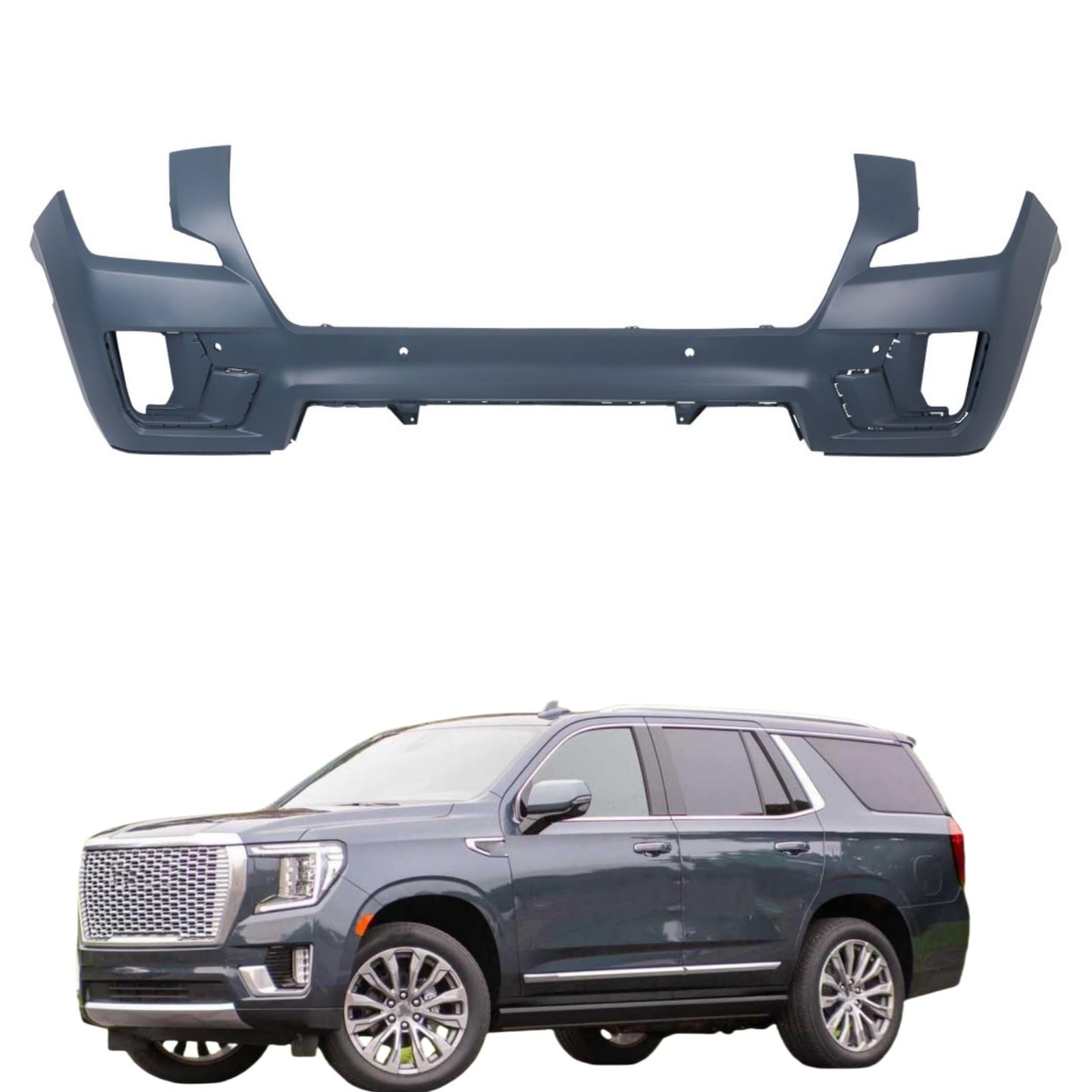 Front Upper Bumper Cover Primered 4 Parking Sensor Holes for Yukon 2021-2023