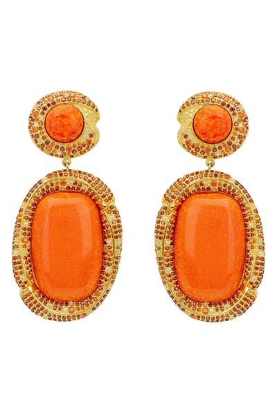 Latelita Fiorella Feueropal OhrhäNger Gold Orange Sterling Silber 925-image