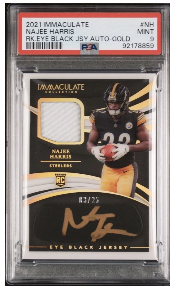 Najee Harris Panini Immaculate Collection Rookie Eye Black Jersey Autographs #NH Gold