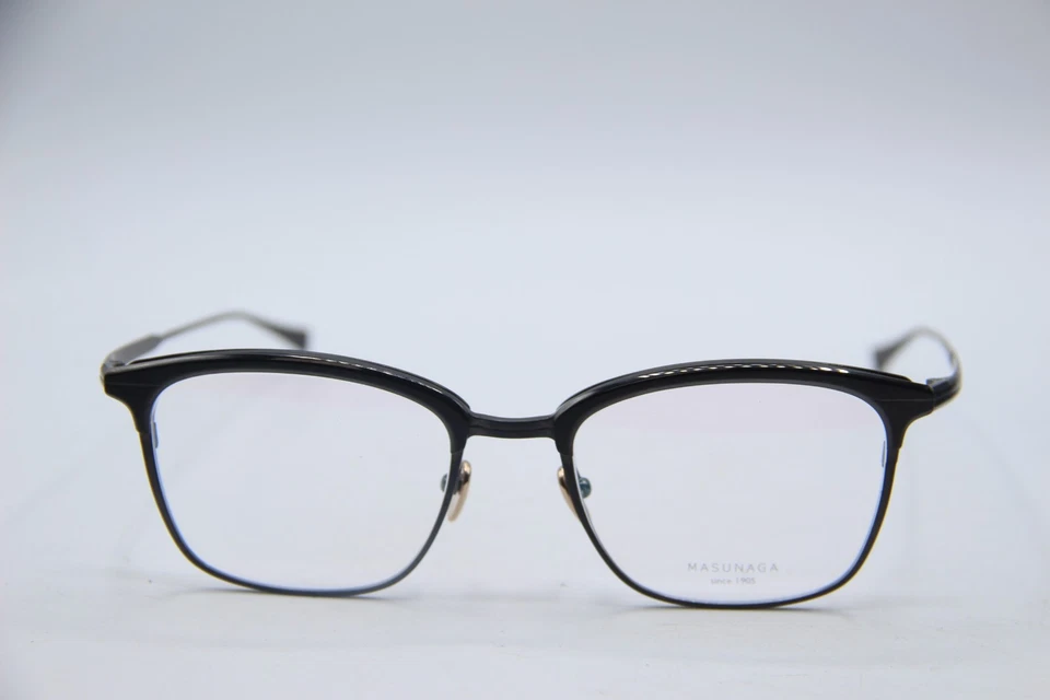 NEW MASUNAGA SINCE 1905 BASIE BLACK AUTHENTIC DESIGNER EYEGLASSES 52-19 - Image 2 of 4