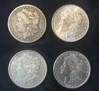 Silver Morgan Dollar  1878s, 1897p 1898p and 1898o  Lot of 4 Coins