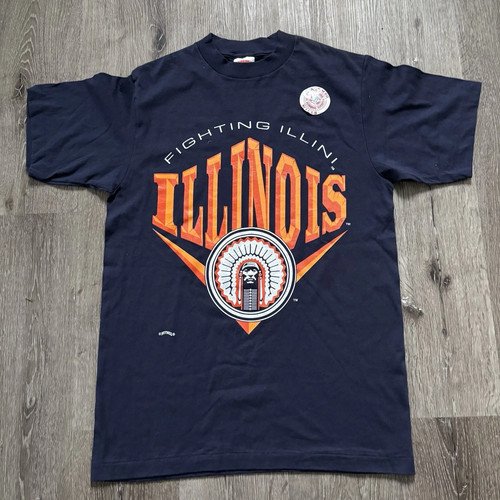 Vtg Nutmeg Mills 1984 Fighting Illini Illinois Chief T-Shirt- Unisex Shirt