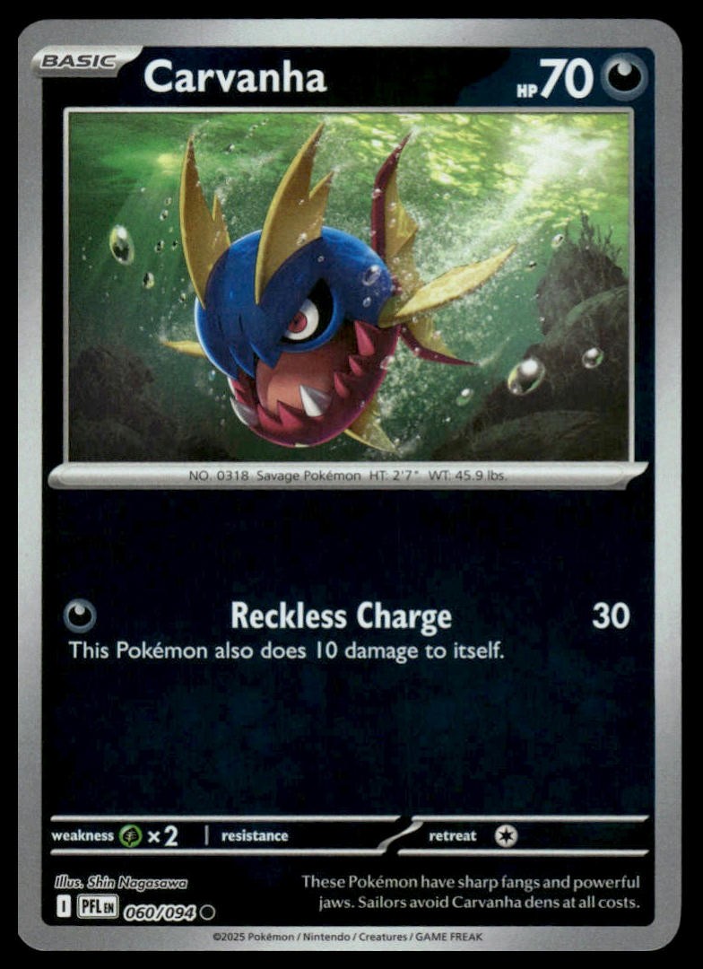 Carvanha ME02: Phantasmal Flames #060/094 Reverse Holo NM