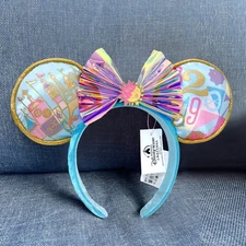 Disney Parks It’s a Small World Minnie Mouse Ears Bow Paris Headband 2025