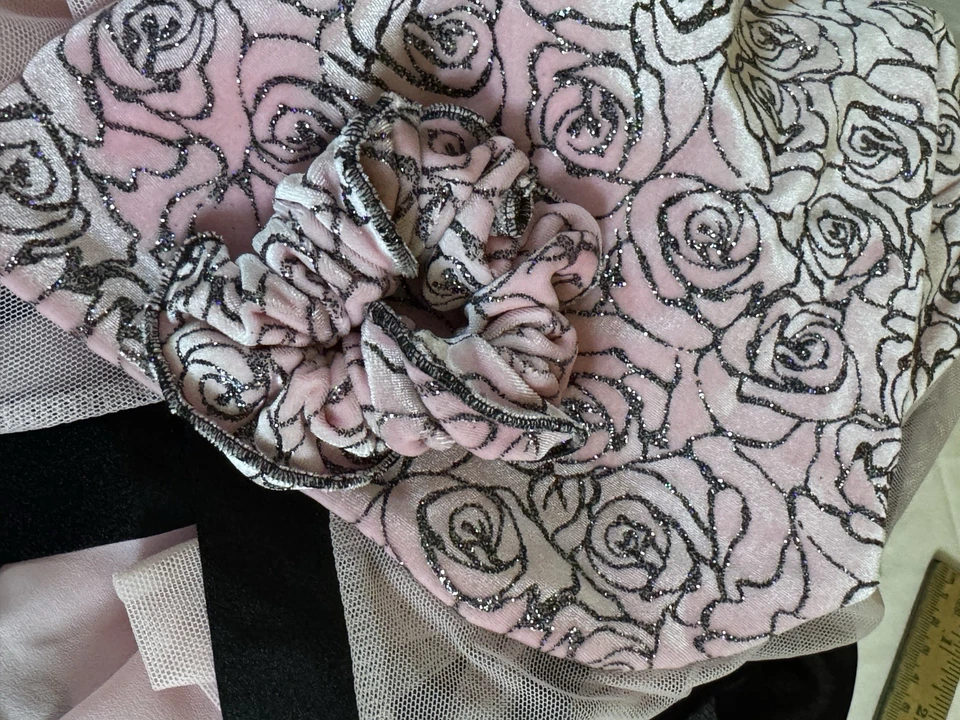 Vestido de patinação Jerry’s 10/12 rosa preto manga longa - Imagem 4 de 4