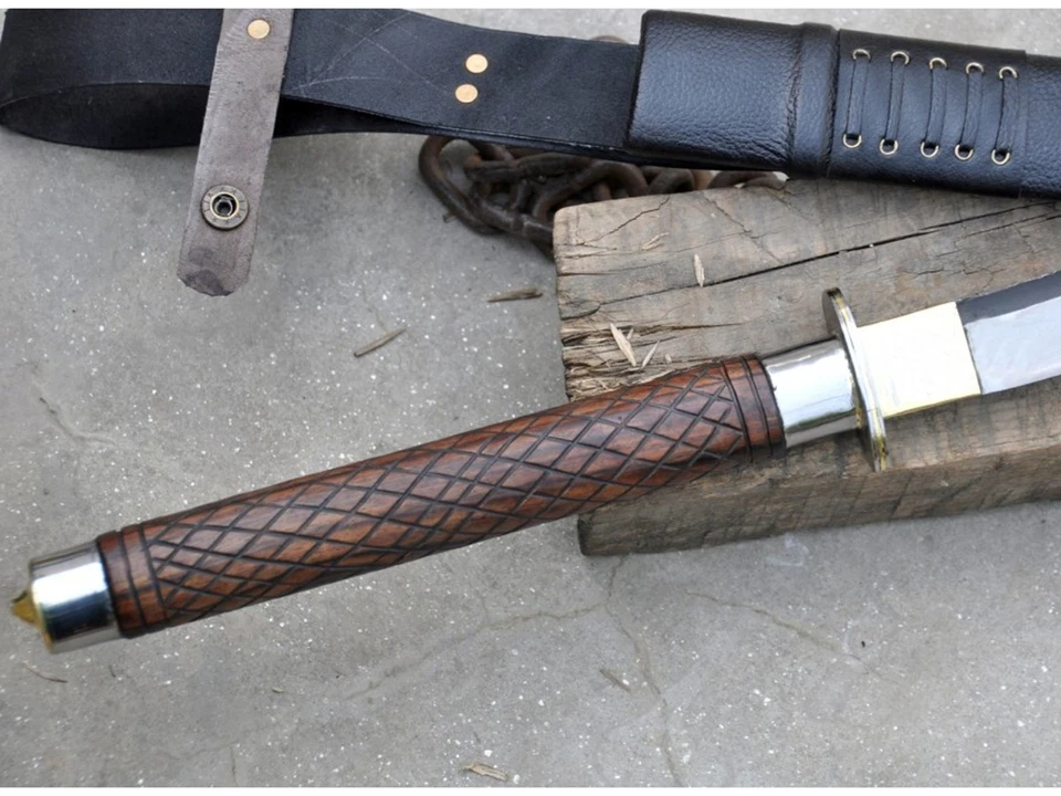 Espada Katana Samurai - Hoja curva de acero al carbono 5160 forjada a mano | Full Tang, S Foto 4 de 4