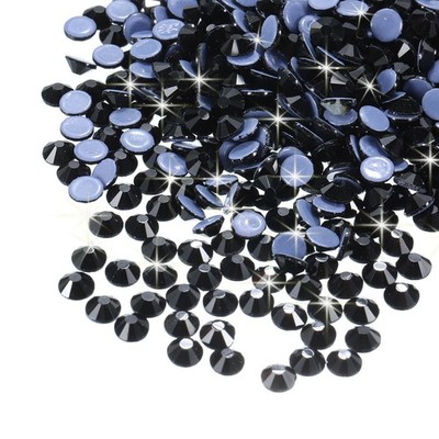 288 Stk. Hotfix Strasssteine Kristallglas für Schmuck (SS34 7,3mm, Schwarz)
