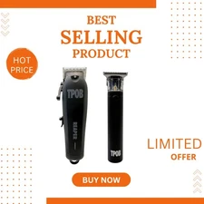 Slime 2 Ghost Black Professional Hair Clipper Set - 6800 RPM Trimmer for Men