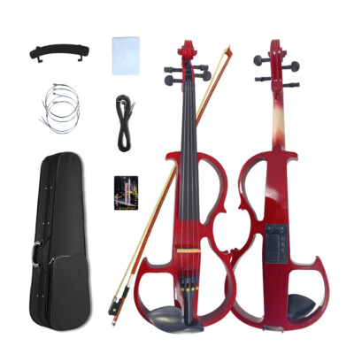 Electric Viola 16 inch 4 String Silent viola kit with Ebony Fittings case bow