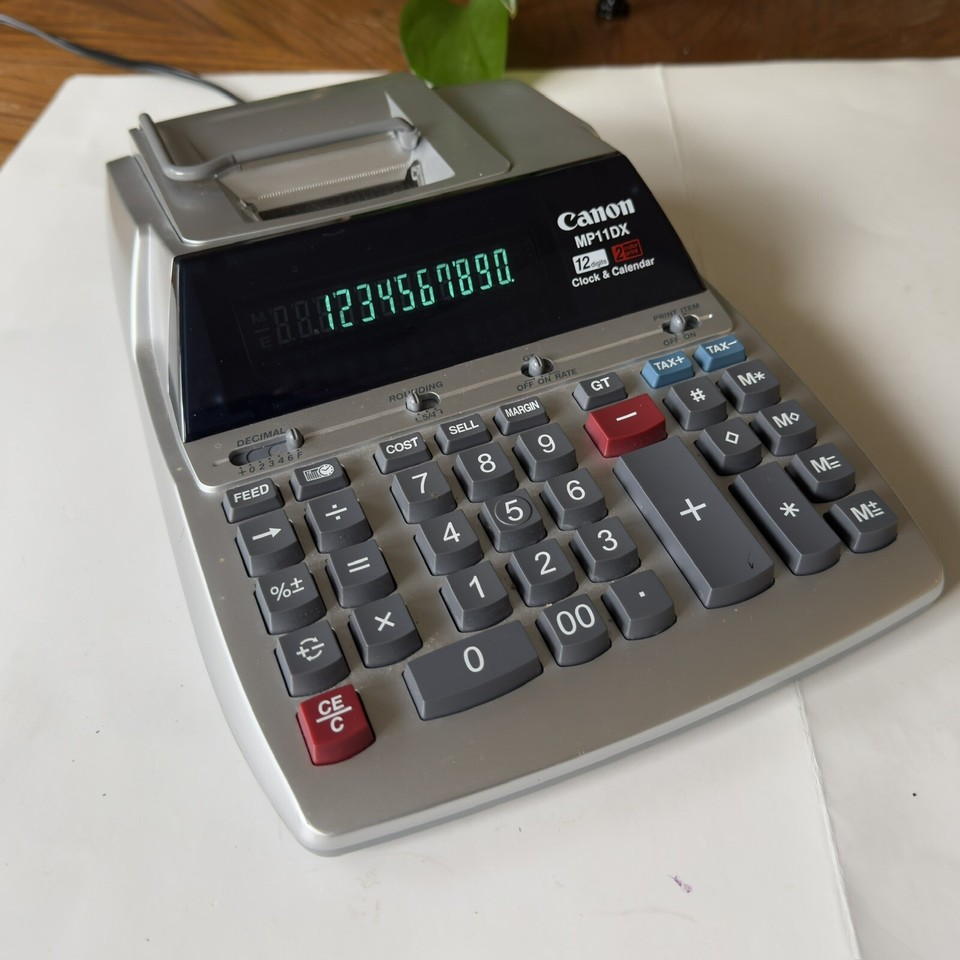 Canon MP11DX2 Printing Calculator 2 Color Print Blk Red 12 DIGIT 3.7