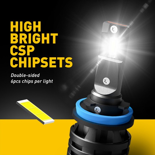 AUXITO Pair H11 H9 LED Headlight Bulbs Low Beam Super Bright 6000K White Fanless - Picture 3 of 11