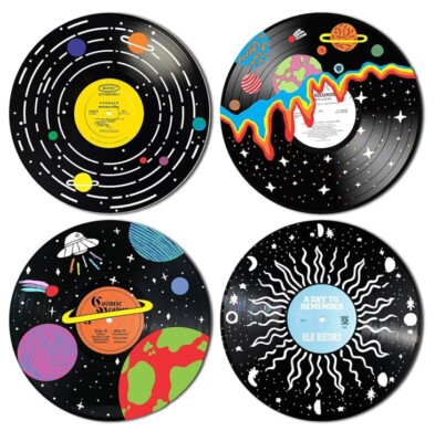 HK Studio Records Hippie Room Decor Aesthetic 12'' Pack Of 4 - Galaxy Wall Decor