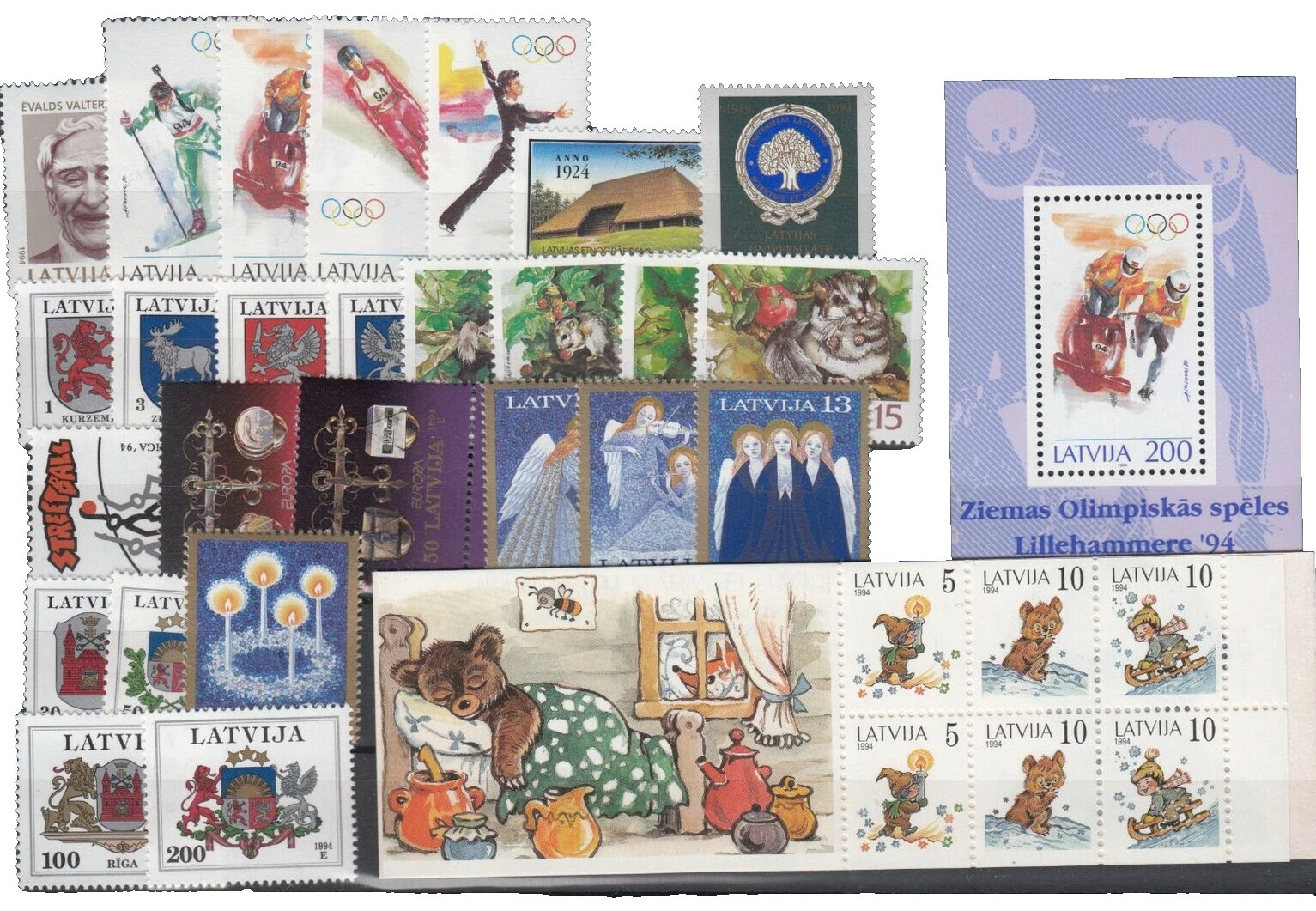 Mint Never Hinged/MNH Postal History Latvian Stamps