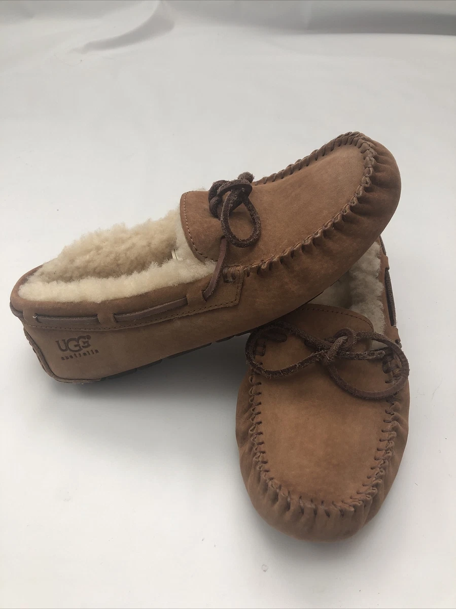 UGG Bella II Shearling Moccasin Slippers Size 7w Chestnut Tan