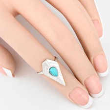 Boho Turquoise Teardrop Midi Ring for Women Knuckle Fashion Jewelry Gift