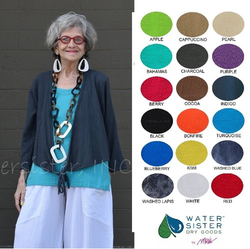WATERSISTER Cotton Gauze BOLERO Tie Jacket Top 1(S/M) 2(L/XL) 3(1X) Oh my COLORS - Picture 3 of 37