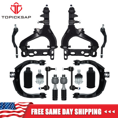 14Pcs Front Upper Control Arm Ball Joint Swaybar for 2004-2007 Chevy Trailblazer