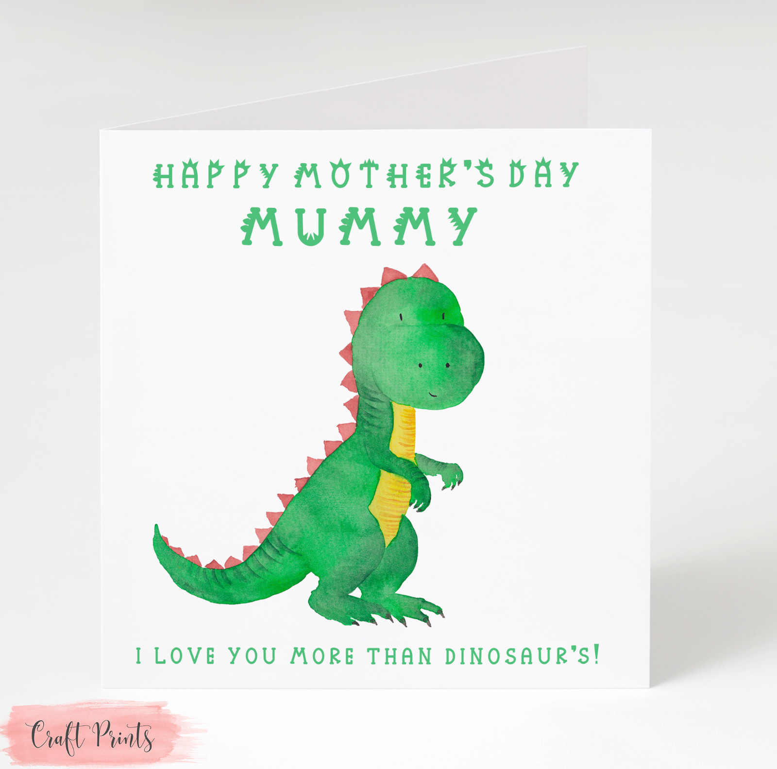 Handmade Dinosaur Mothers Day Card Mum Mummy Nan Nanny Grandma