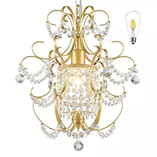 YSN Modern Mini Crystal Chandelier Gold Crystal Chandelier Elegant Ceiling Light