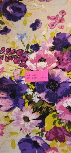 LOT OF 6 Vintage Fabric Pcs Pink Purple QUILTING CRAFTS SEWING 12.48 Yards - Picture 3 of 7