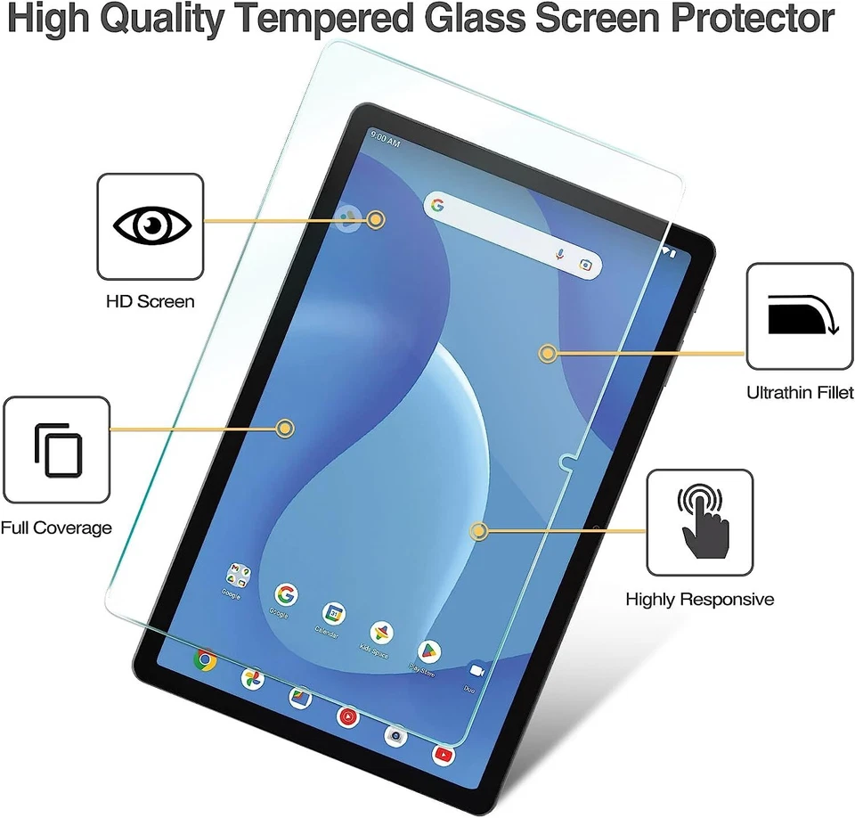 Protector de pantalla de vidrio templado 2XT para tableta profesional Onn 7" 8" 10.1" 10.4" 11" 12.1" Foto 2 de 4