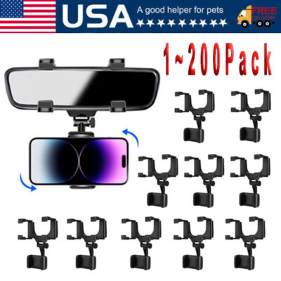 360° Car Rearview Mirror Phone Holder Universal Rotatable Car Phone Holder Lot