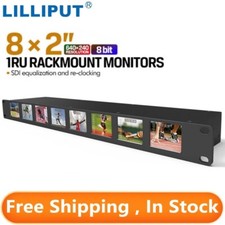 LILLIPUT RM-0208S 8x2" 1RU Rack SDI Equalization Re-clocking Broadcast Monitor