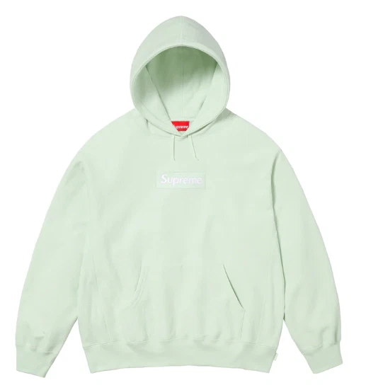 Sweat à capuche logo Supreme Box vert clair FW23 XXL 2XL expédiés sweat shirt à capuche rapide