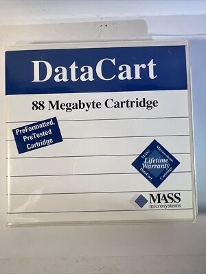 Mass Microsystems DataCart- 88 MB Removable Hard Disk Data Cartridge- Lot of 3-G