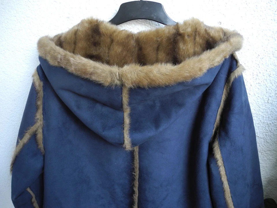 Damen Wende - Wintermantel ,dkl- blau / braun , Gr. M 42/44 - Bild 4 von 4