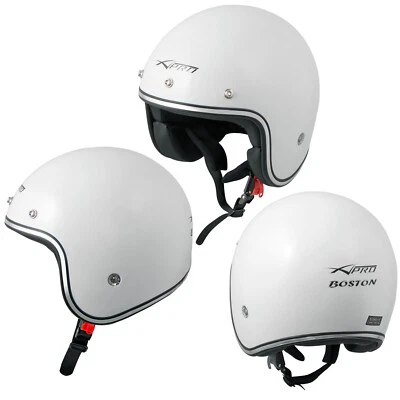 Casque Moto Jet blanc Kustom Scooter ECE 22-06 approbation - Photo 1/4