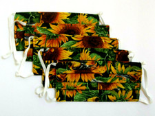 SUNFLOWERS FINCHES FACE MASKS Qty 5