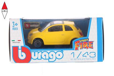 MODELLINO BBURAGO BURAGO FIAT 500 (2007) YELLOW 1/43 UK