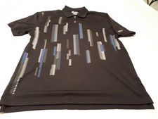 IZOD Casual Quarter Button-Up O Markings Cool FX XL Blue Grey White On Black Xfg